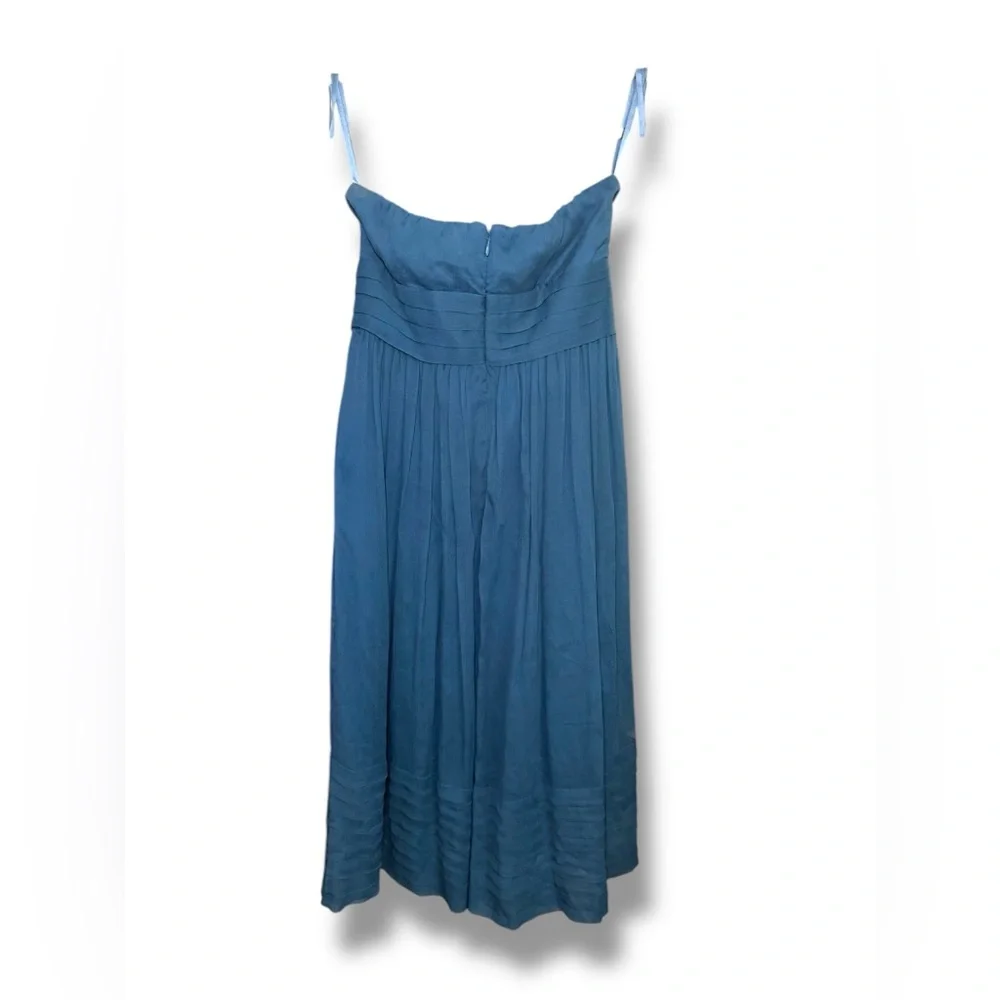 J.CREW Silk Chiffon Strapless Hazel Blue Juliet Dress JCrew‎ - Size 2 EUC